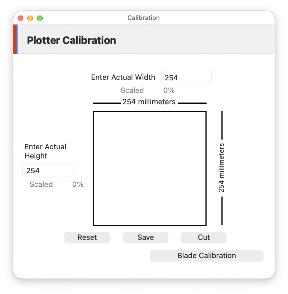 DigiCut Plotter Calibration Window