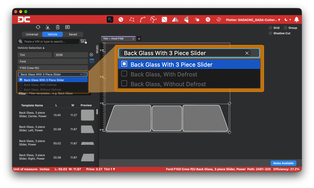DigiCut 3.2: Trim and Option Filtering